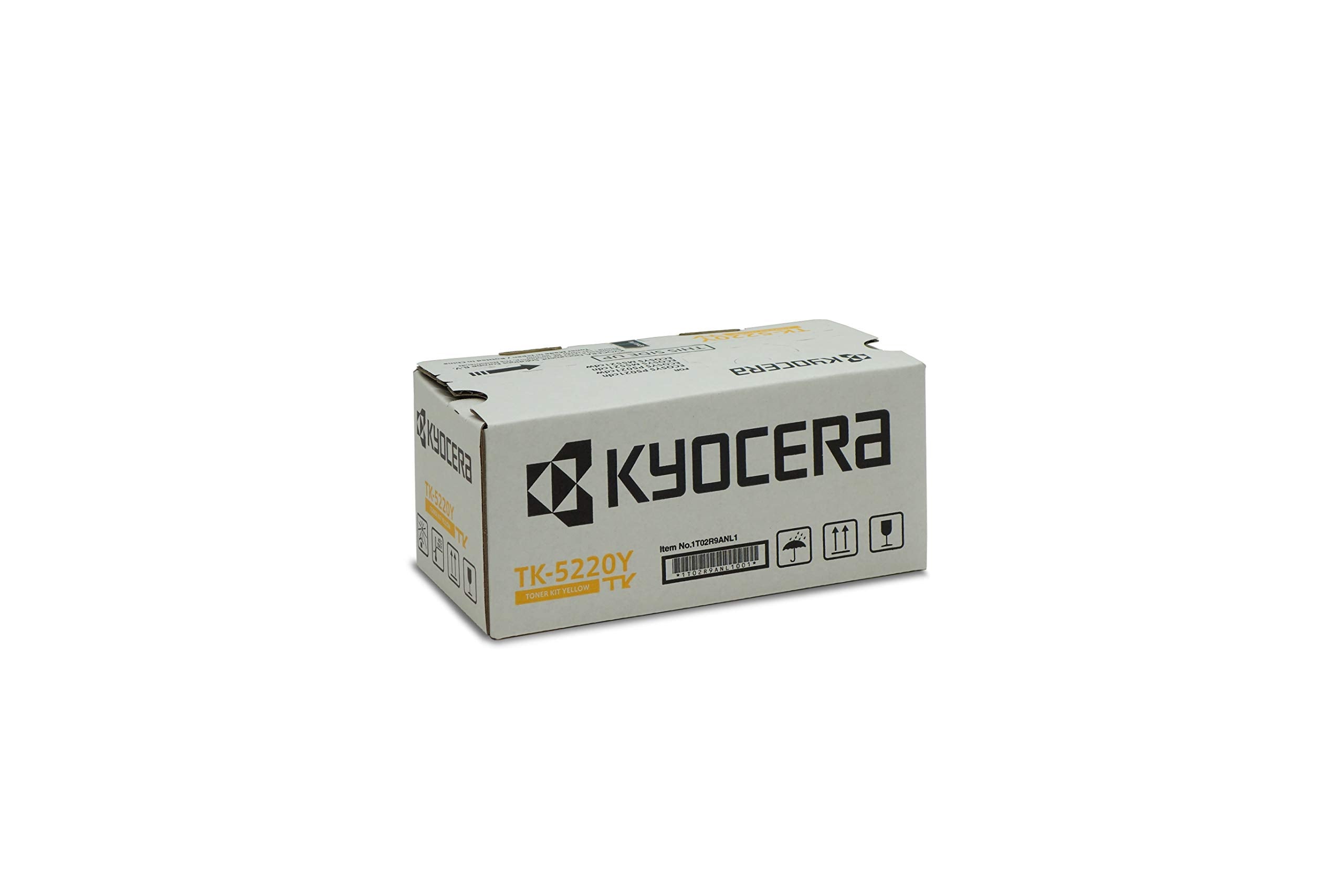 Kyocera TK-5220Y Toner Yellow, Original Premium Cartridge 1T02R9ANL1. Compatible ECOSYS Printers M5521cdn/cdw, P5021cdn/cdw