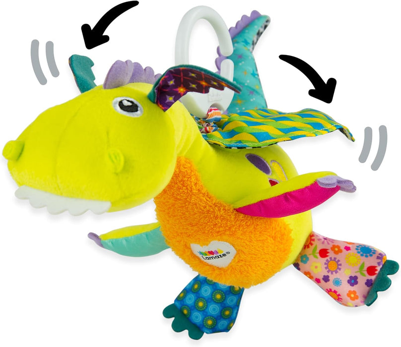 LAMAZE Flip Flap Dragon, Clip on Pram and Pushchair Newborn Baby Toy, Sensory Toy for Babies Boys and Girls from 0 to 6 Months