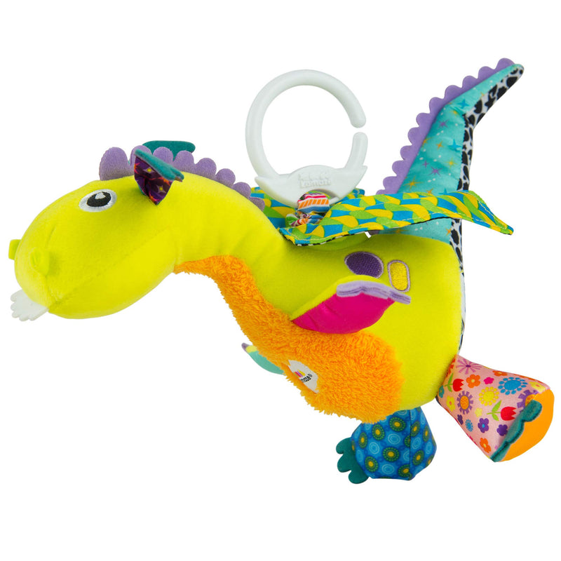 LAMAZE Flip Flap Dragon, Clip on Pram and Pushchair Newborn Baby Toy, Sensory Toy for Babies Boys and Girls from 0 to 6 Months Flip Flap the Dragon
