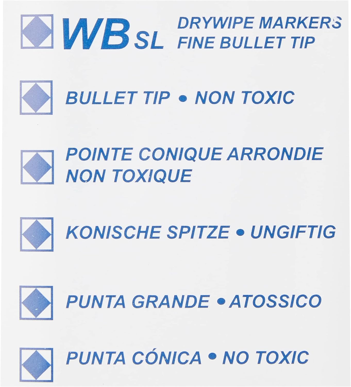 Hainenko WB SL Dry Wipe Marker with Fine Bullet Tip - Assorted (Pack of 4