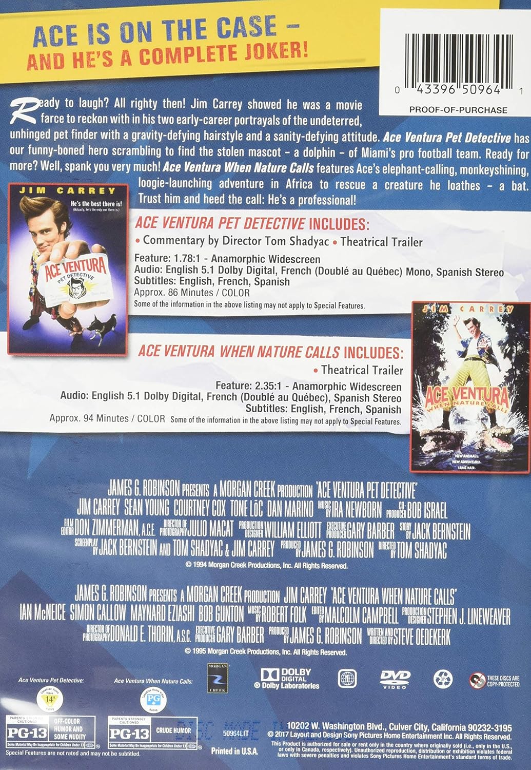 Ace Ventura: Pet Detective / Ace Ventura: When Nature Calls - Set