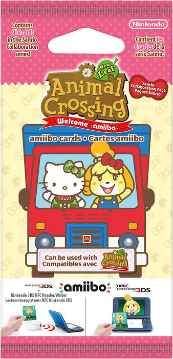 Nintendo France SARL Animal Crossing: New Leaf - Welcome Pack Sanrio - Amiibo 6 Card (Multi), Black, 2003266