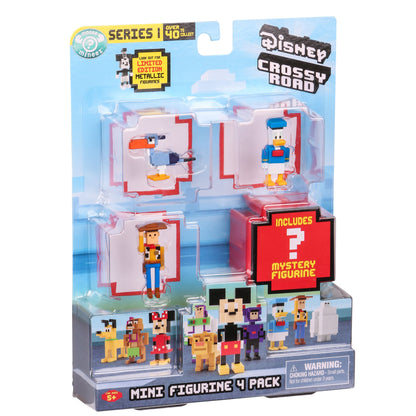 Disney Crossy Roads 71001 Crossy Roads Mini Figure 4 Pack, Multi-Colour