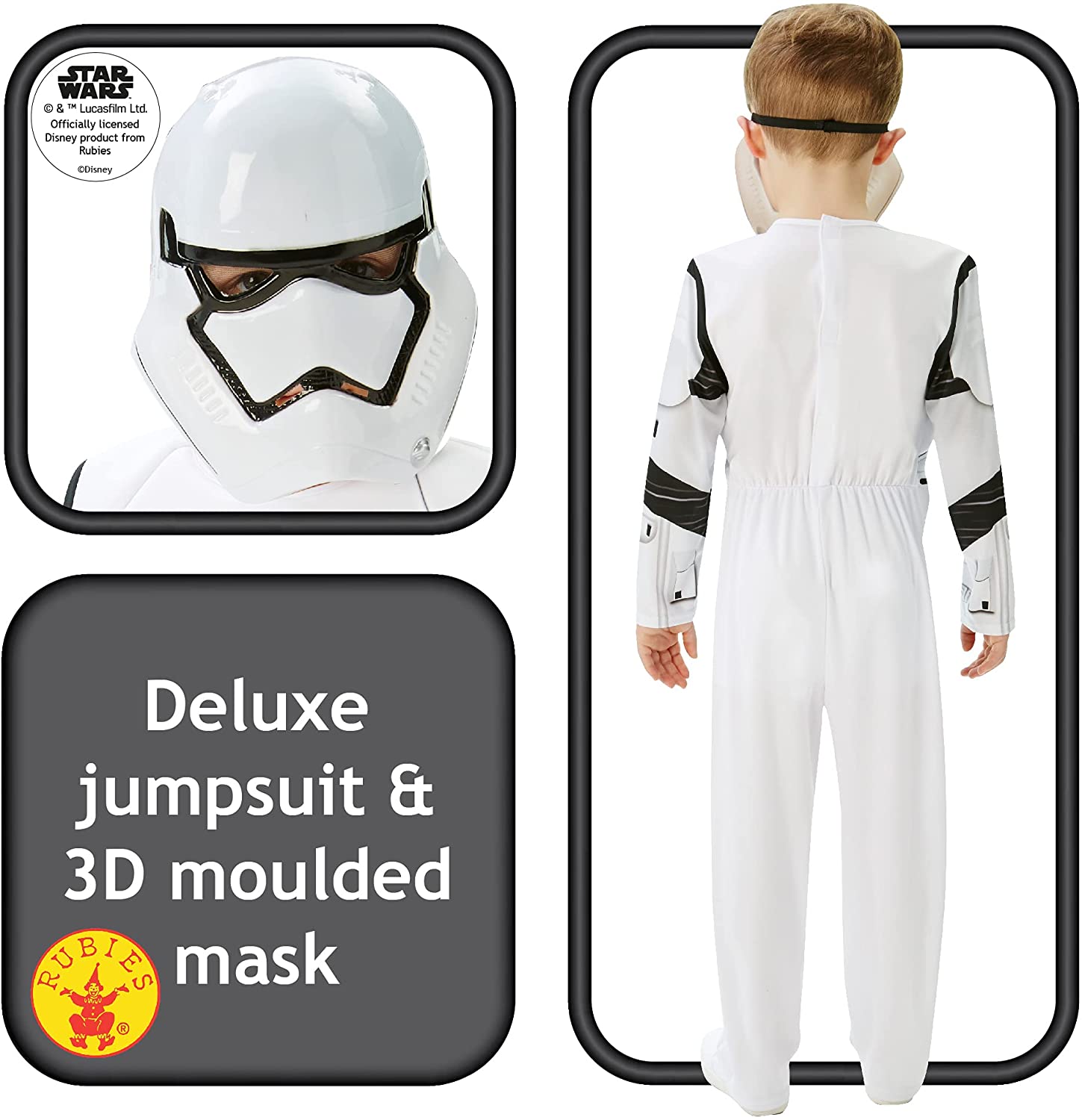 Star Wars, Kostüm Villain Trooper, Episode 7, Deluxe für Kinder (Rubie 's 62026)