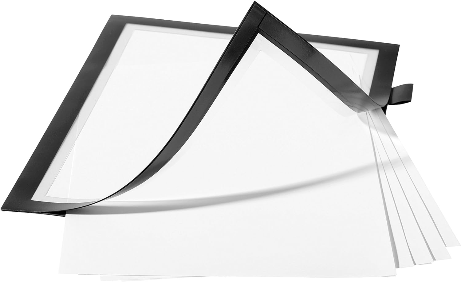 Durable DURAFRAME Note Self-Adhesive Magnetic Frame | A4 Format in Black | Pack of 1 Frames | Includes Universal Pen Holder |