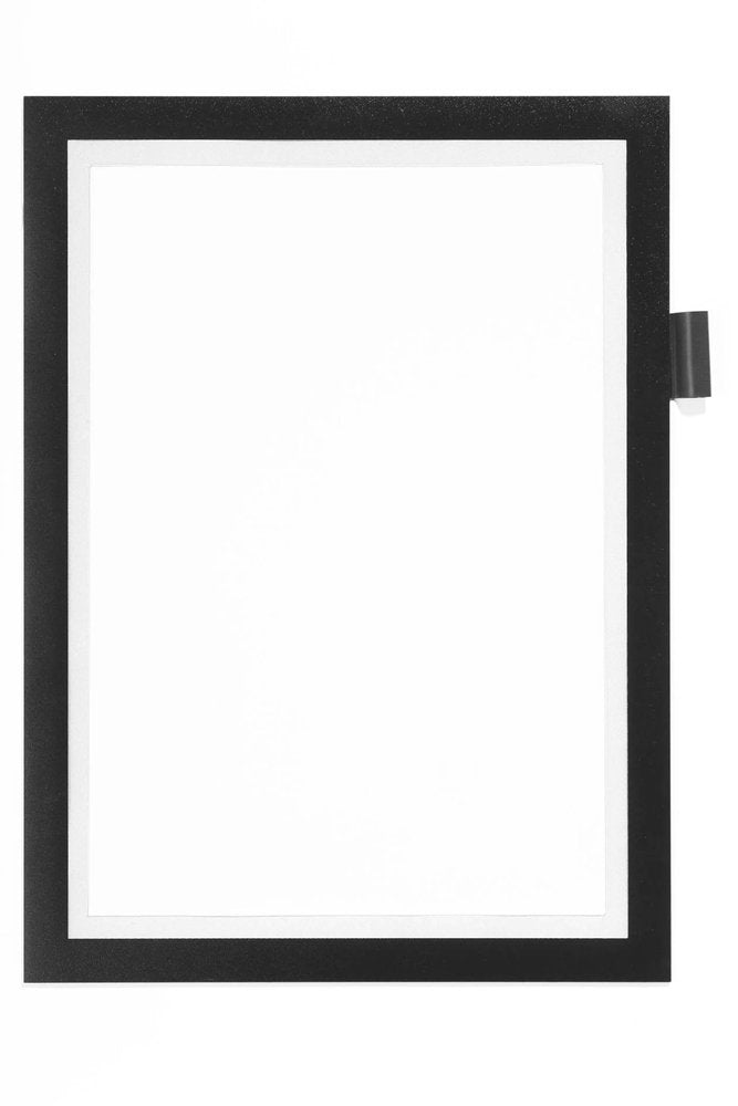 Durable DURAFRAME Note Self-Adhesive Magnetic Frame | A4 Format in Black | Pack of 1 Frames | Includes Universal Pen Holder |