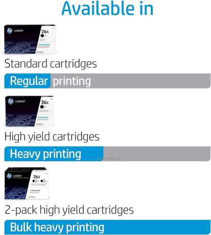 HP CF226A 26A Original LaserJet Toner Cartridge, Black, Single Pack