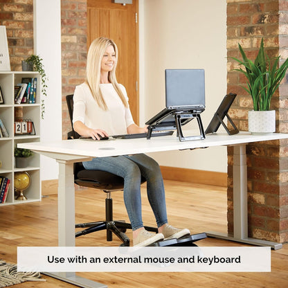 Fellowes Laptop Stand for Desk - I-Spire Series Adjustable Laptop Stand for the Home and Office - Portable Laptop Stand with 7 Height Adjustments - Max Monitor Size 17", Max Weight 4KG