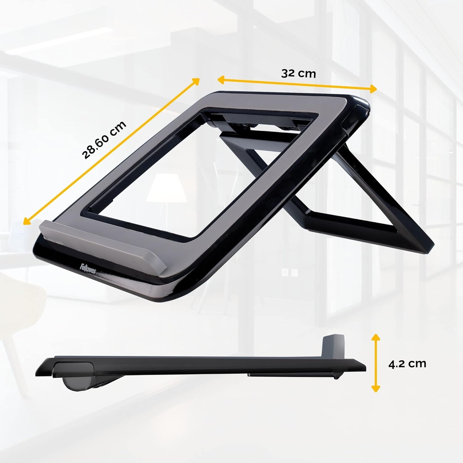 Fellowes Laptop Stand for Desk - I-Spire Series Adjustable Laptop Stand for the Home and Office - Portable Laptop Stand with 7 Height Adjustments - Max Monitor Size 17", Max Weight 4KG