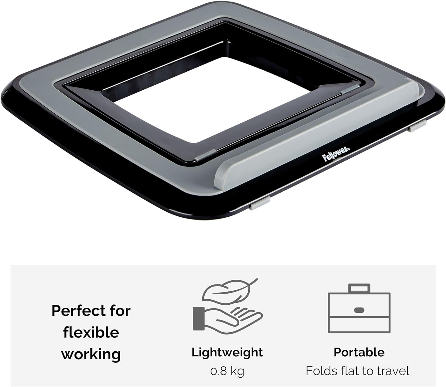 Fellowes Laptop Stand for Desk - I-Spire Series Adjustable Laptop Stand for the Home and Office - Portable Laptop Stand with 7 Height Adjustments - Max Monitor Size 17", Max Weight 4KG