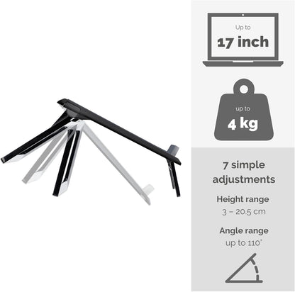 Fellowes Laptop Stand for Desk - I-Spire Series Adjustable Laptop Stand for the Home and Office - Portable Laptop Stand with 7 Height Adjustments - Max Monitor Size 17", Max Weight 4KG