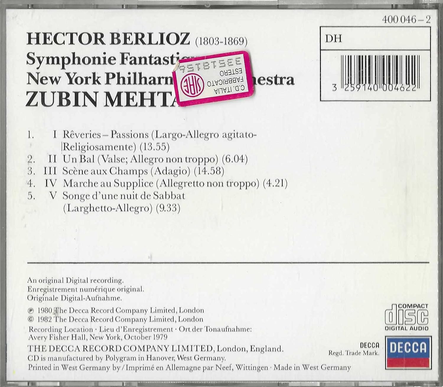 Hector Berlioz - Berlioz-Symphonie Fantastique