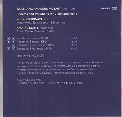 Mozart: Violin Sonatas K379 / K304 / K454 / Variations K360