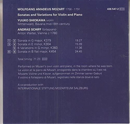 Mozart: Violin Sonatas K379 / K304 / K454 / Variations K360