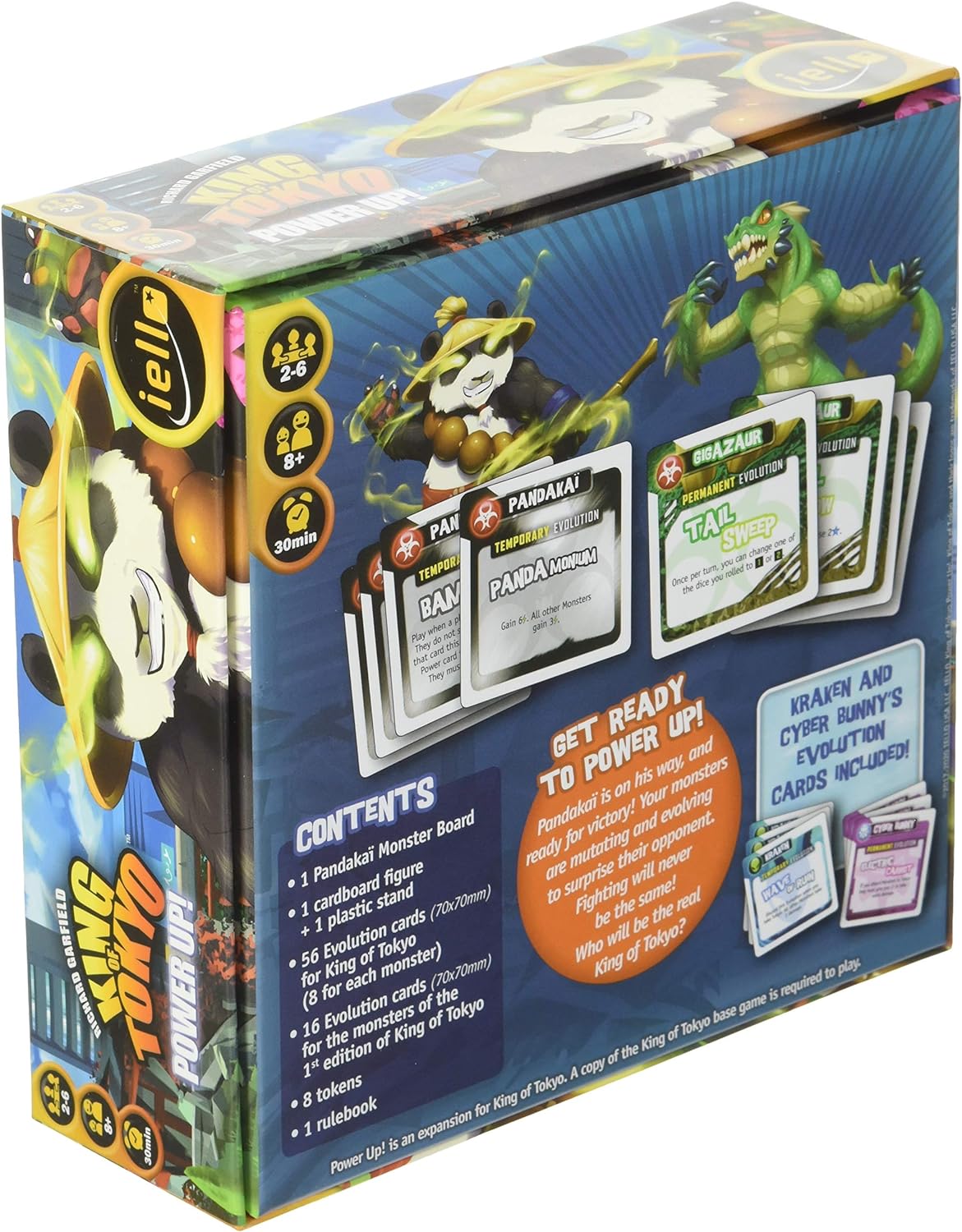 IELLO: King of Tokyo Power Up, New Edition, Set of Evolution Cards to Power up Your Monsters Included, 30 Minute Play Time, 2 to 6 Players, Ages 10 and Up