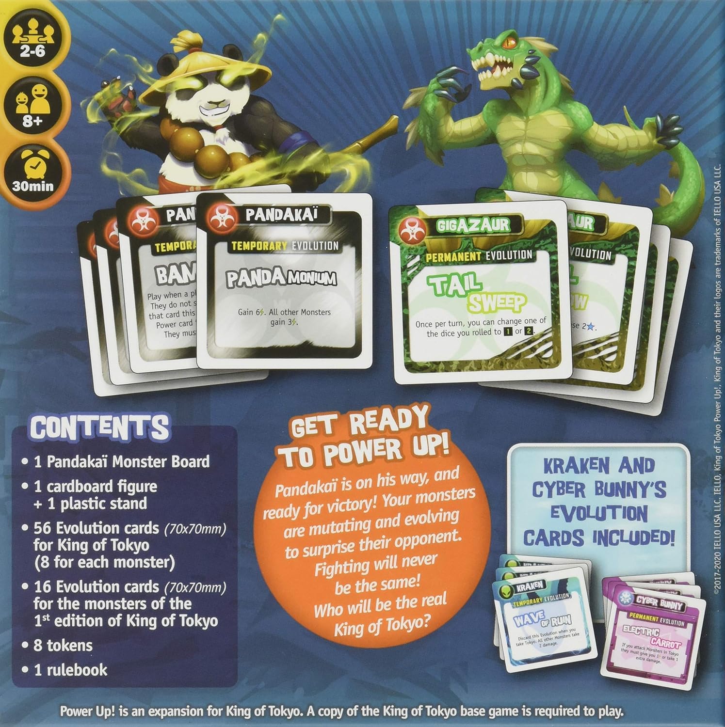 IELLO: King of Tokyo Power Up, New Edition, Set of Evolution Cards to Power up Your Monsters Included, 30 Minute Play Time, 2 to 6 Players, Ages 10 and Up