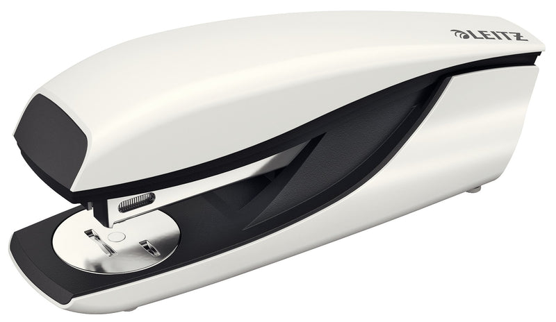 Leitz Stapler, 30 Sheet Capacity, Ergonomic Metal Body, Includes Staples, Wow Range, 55021001 - Pearl