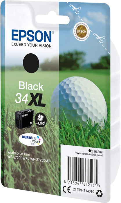 Epson Original 34XL Tinte Golfball (WF-3720DWF, WF-3725DWF), schwarz