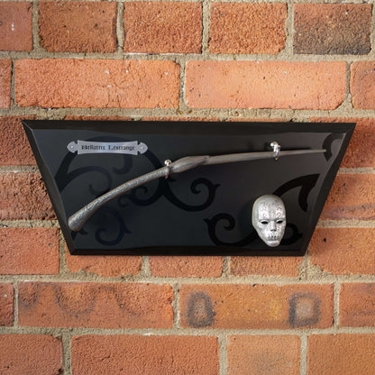 The Noble Collection Bellatrix Wand with wall display & mini mask