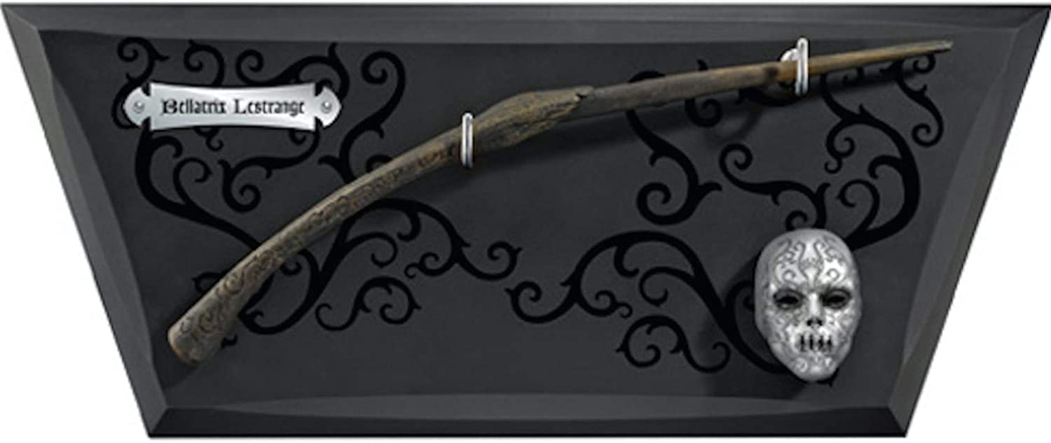 The Noble Collection Bellatrix Wand with wall display & mini mask
