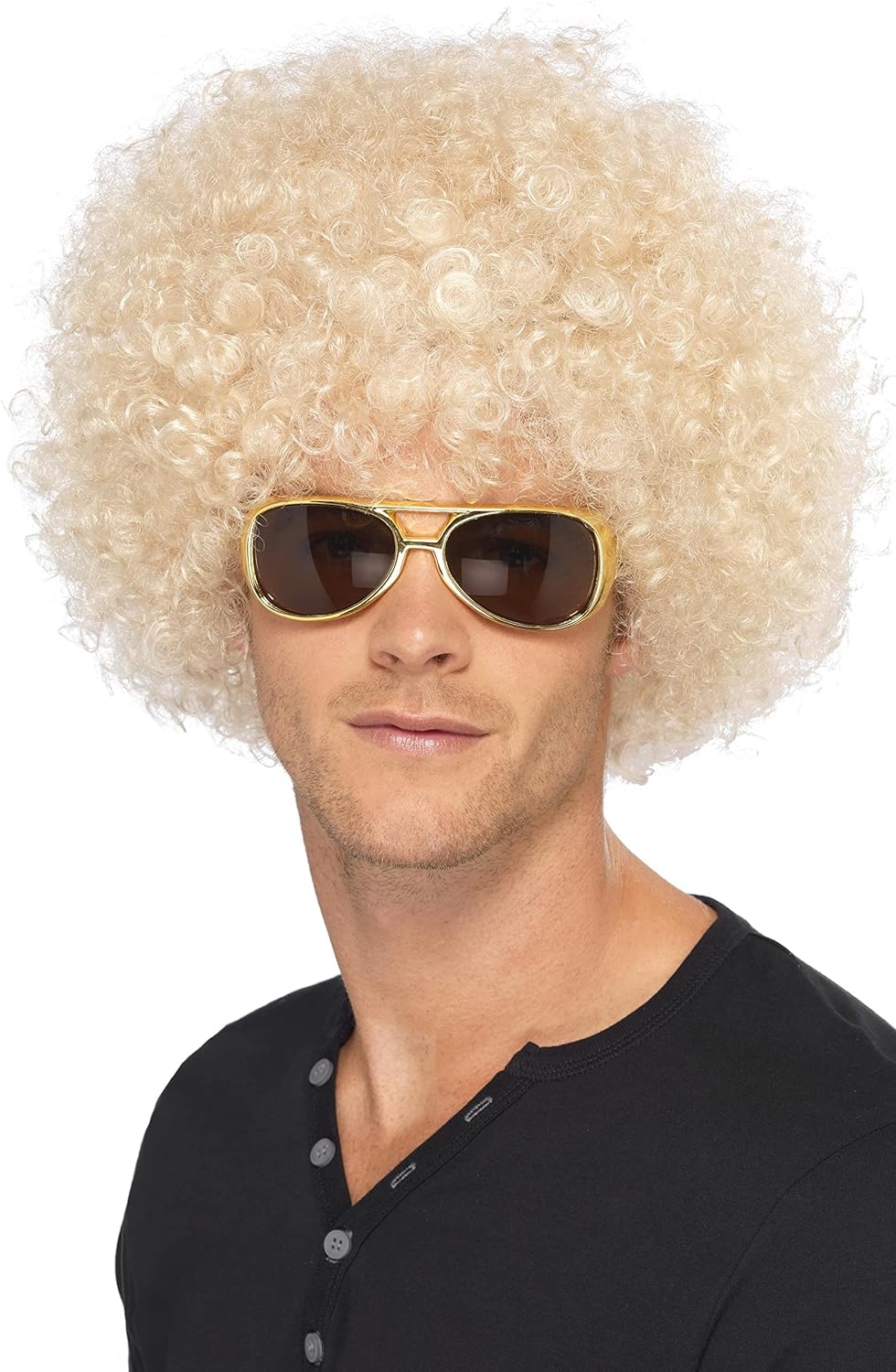 Smiffys 70s Funky Afro Wig, Blonde