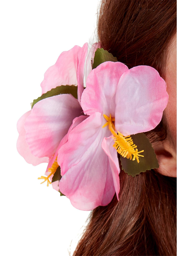 Smiffys Hawaiian Flower Hair Clip, Pink