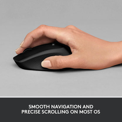 Logitech M330 SILENT PLUS Wireless Mouse, 2.4GHz with USB Nano Receiver, 1000 DPI Optical Tracking, 2-year Battery Life, Compatible with PC, Mac, Laptop, Chromebook