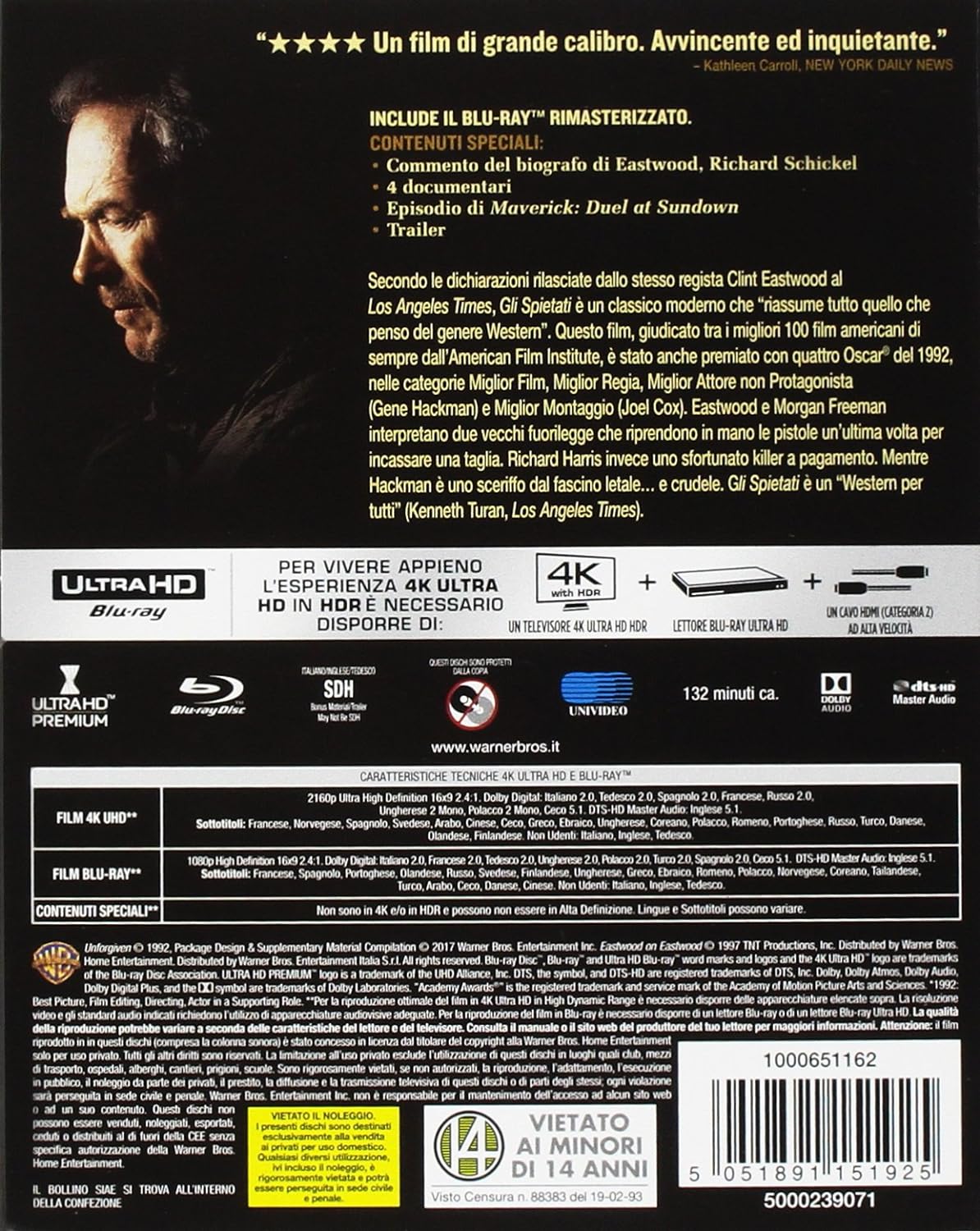 Blu-Ray - Spietati (Gli) (Blu-Ray 4K Ultra HD+Blu-Ray) (1 Blu-ray
