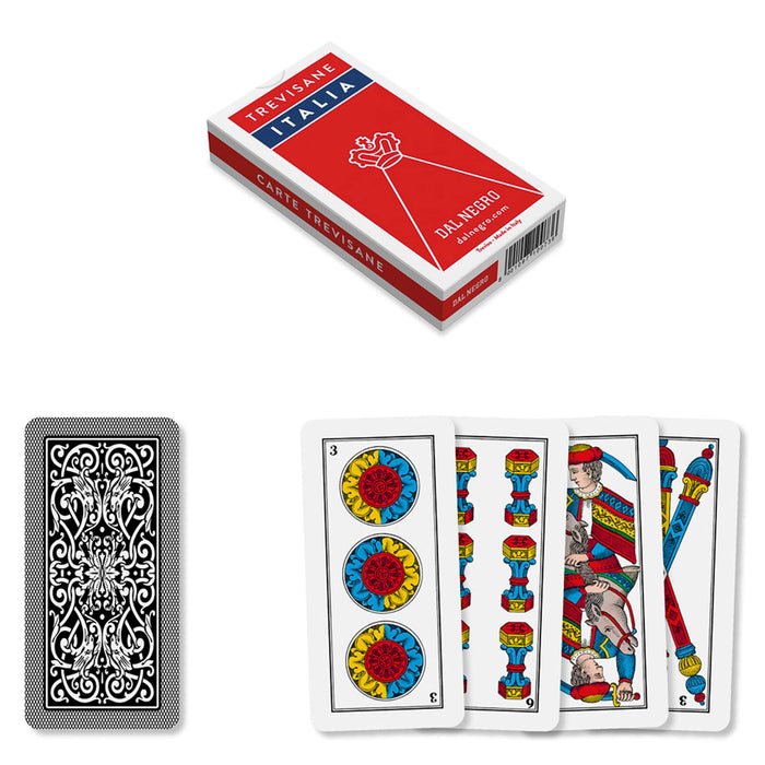 Dal 10073 - Trevisane Italia Regional Playing Cards, Red Case