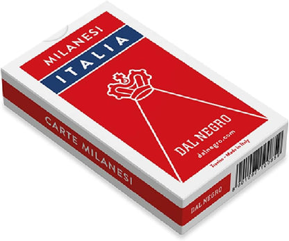 Dal Negro Milanesi Italia 010085 Italian Regional Playing Cards, Red Case - Deck of 40 Cards