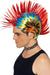 Smiffys 80s Street Punk Wig, Mohawk, Multi-Coloured