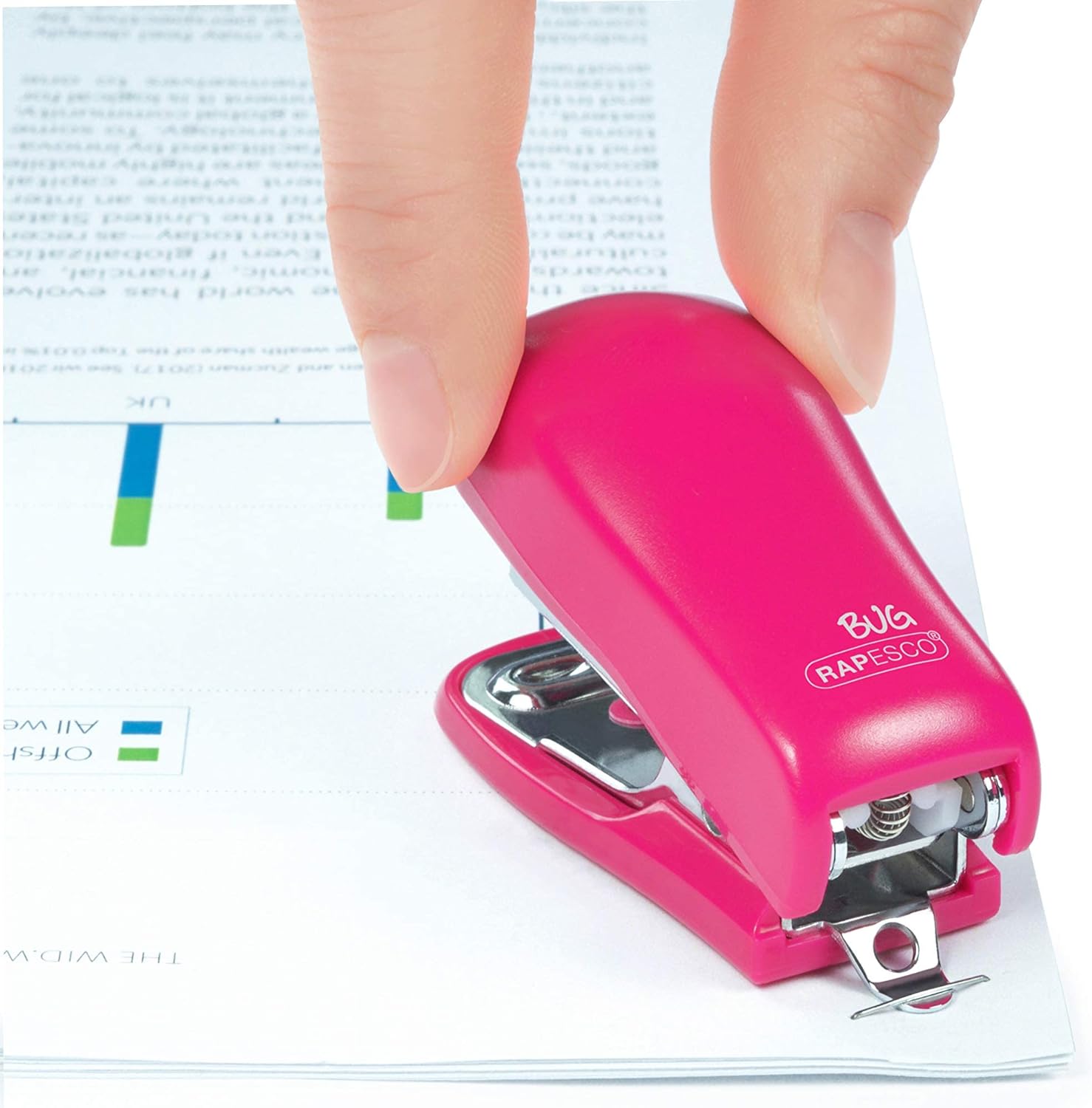 Rapesco 1412 Bug Mini Stapler, 12 Sheet Capacity, and 1000 x 26/6 mm Staples
