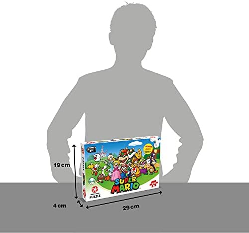 Winning Moves Super Mario and Friends 500 Piece Jigsaw Puzzle Game, Piece Together Mario, Luigi, Yoshi, Bowser and Toad, Gift and Toy for Ages 10 Plus