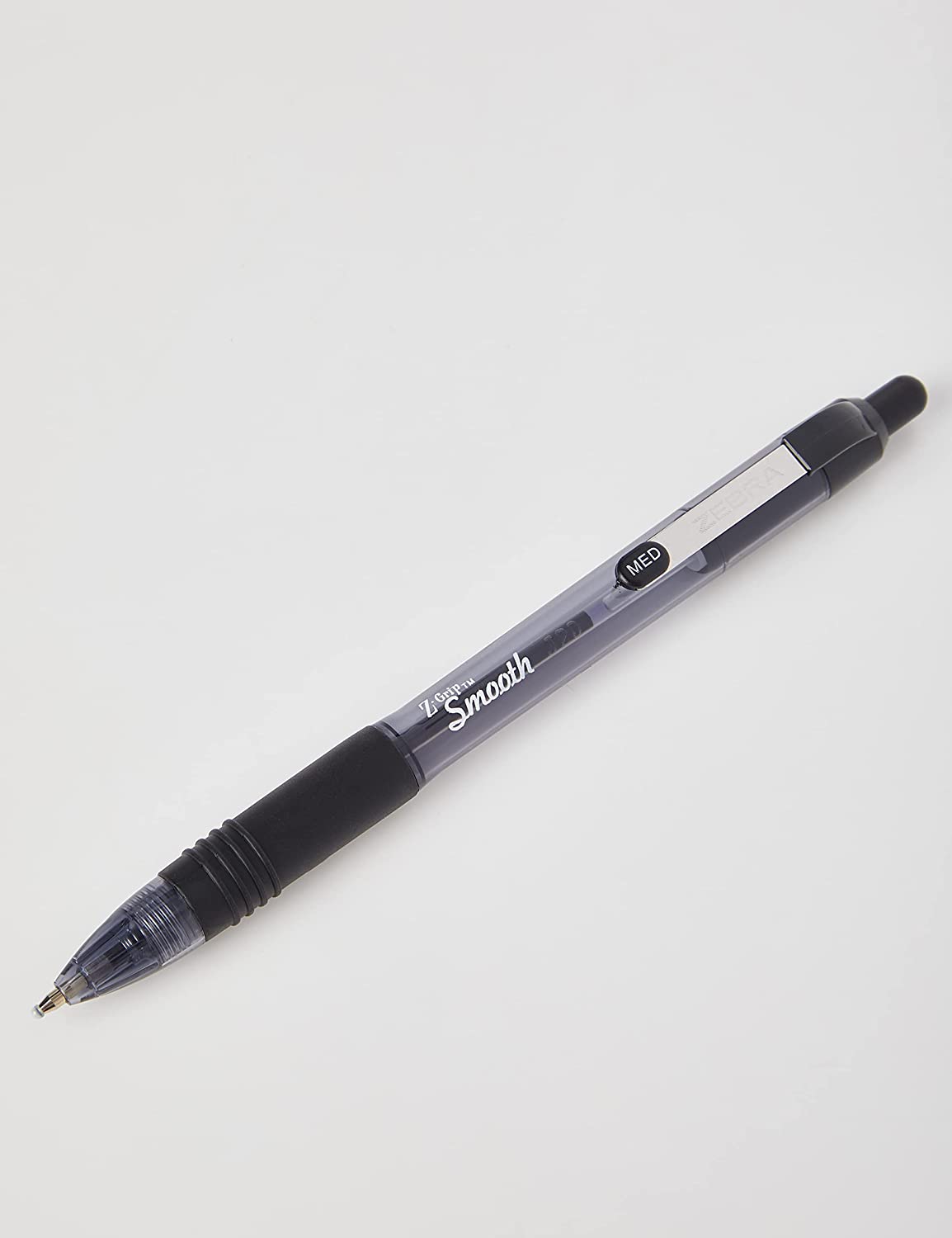 ZEBRA Pen Z Grip Black Ballpoint, Smooth & Comfortable ZEBRA Pens With Pocket Clip, Retractable Ballpoint, Reliable Black Biro Pens Multipack For Everyday Use - Black Ink, Medium Point