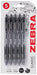 ZEBRA Pen Z Grip Black Ballpoint, Smooth & Comfortable ZEBRA Pens With Pocket Clip, Retractable Ballpoint, Reliable Black Biro Pens Multipack For Everyday Use - Black Ink, Medium Point