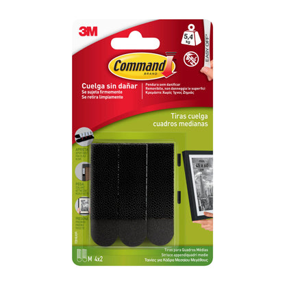 Command 17201BLK Pack of 4 Strips for Medium-Sized Pictures
