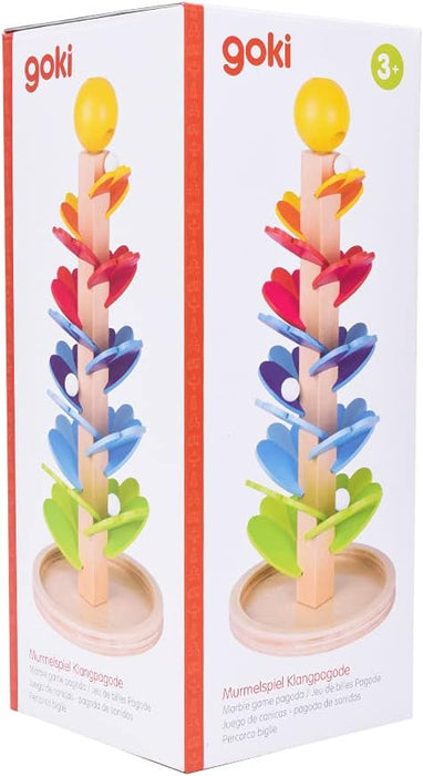 GOKI 53832 Pagoda Marble Game, Multicoloured