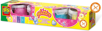 SES Creative 00466 Glitter Play Dough, Mixed Colours