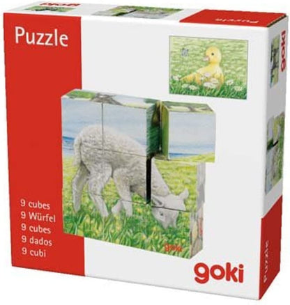 GOKI 3DPuzzles 3DGOKIAnimales de Granja, Puzzle de Dados, Multicolor (1