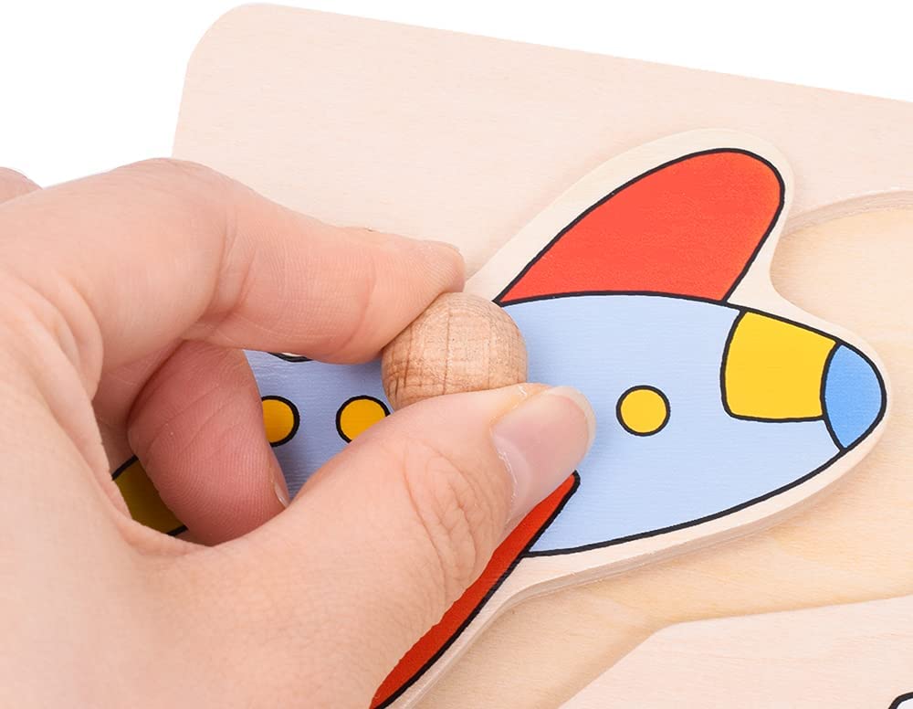 Goki- Puzzles de Madera Encaje Viaje, Basic, Multicolor (57547
