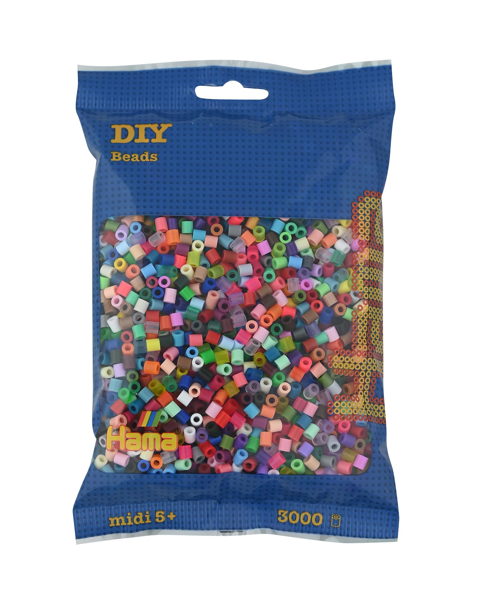 HAMA - sachet de perles à repasser | env. 3000 perles midi | loisirs créatifs et mosaïques pour enfants dès 5 ans | jeu créatif et décoration artisanale | mix 68