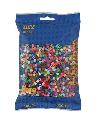 HAMA - sachet de perles à repasser | env. 3000 perles midi | loisirs créatifs et mosaïques pour enfants dès 5 ans | jeu créatif et décoration artisanale | mix 68