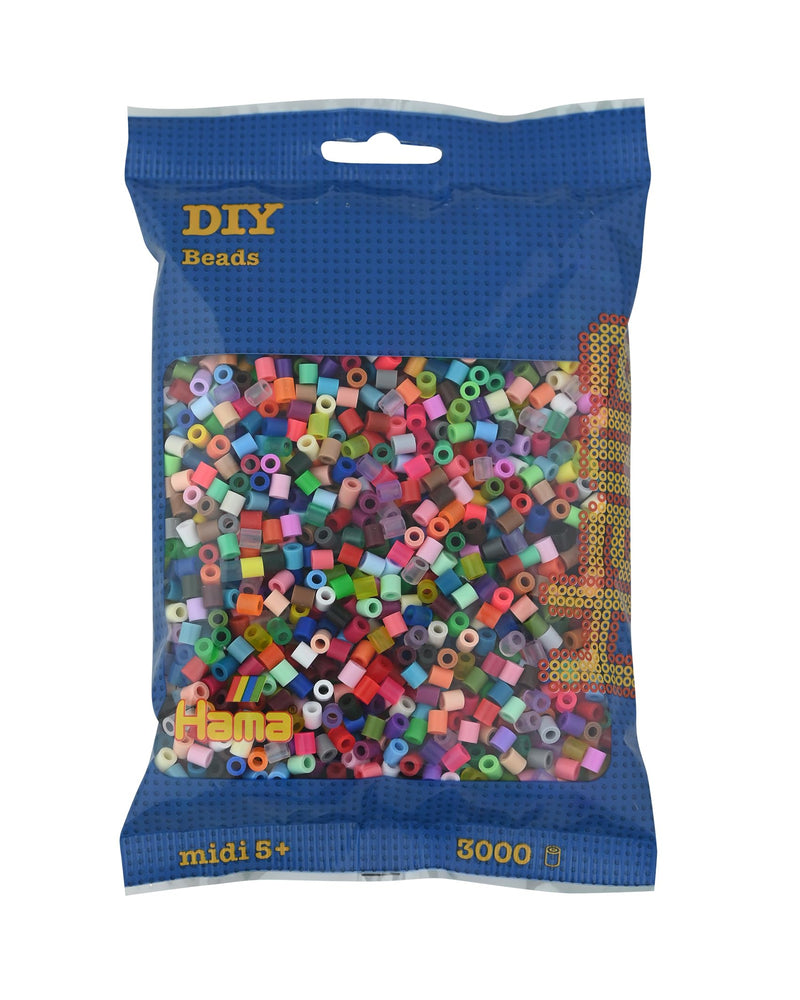 HAMA - sachet de perles à repasser | env. 3000 perles midi | loisirs créatifs et mosaïques pour enfants dès 5 ans | jeu créatif et décoration artisanale | mix 68