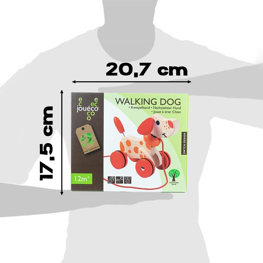 Jouéco 80046 Wooden Dog, Red Brown