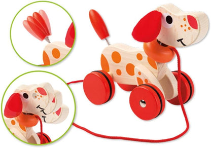 Jouéco 80046 Wooden Dog, Red Brown