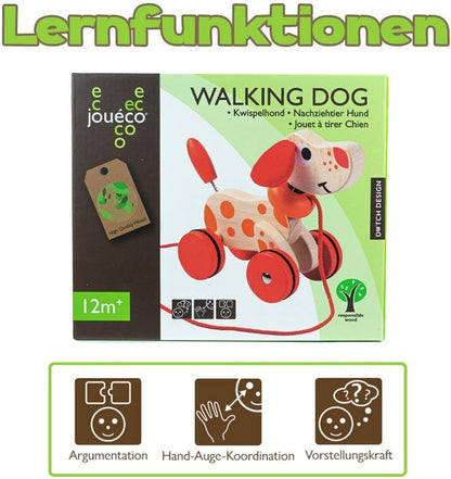 Jouéco 80046 Wooden Dog, Red Brown