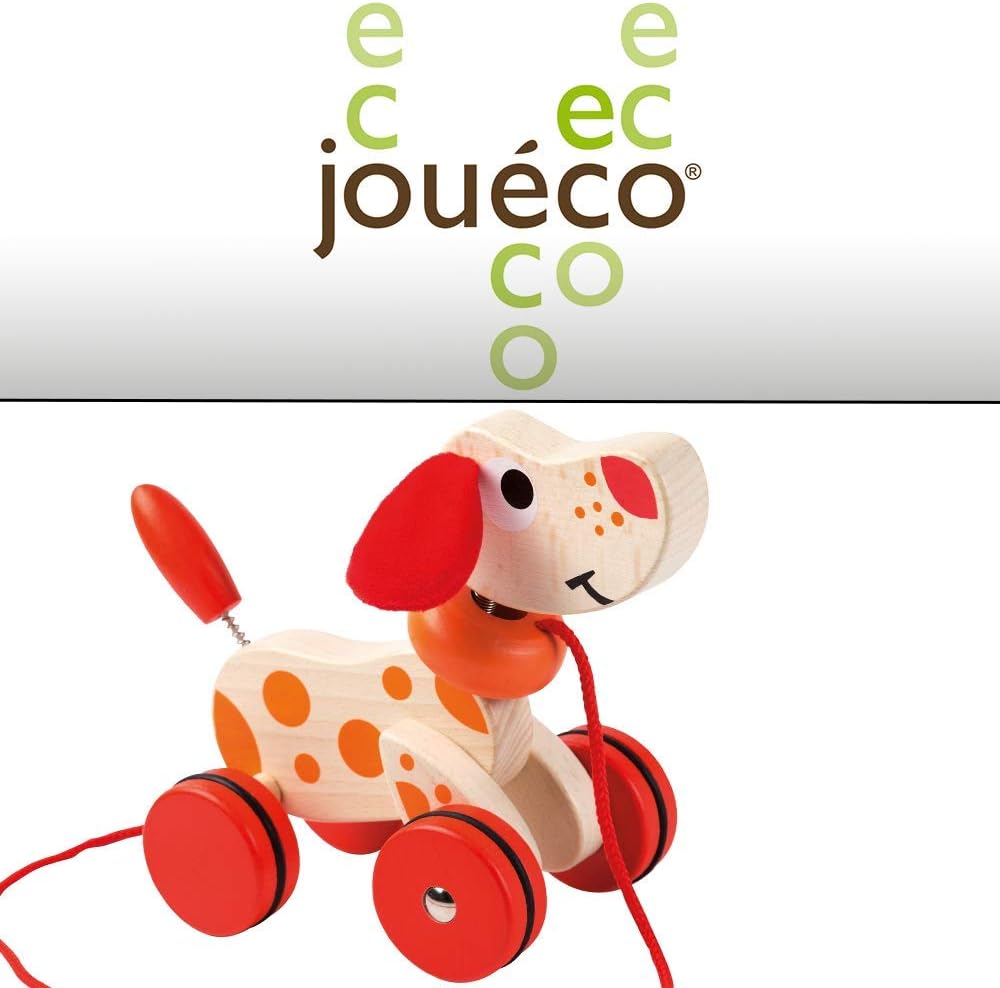 Jouéco 80046 Wooden Dog, Red Brown