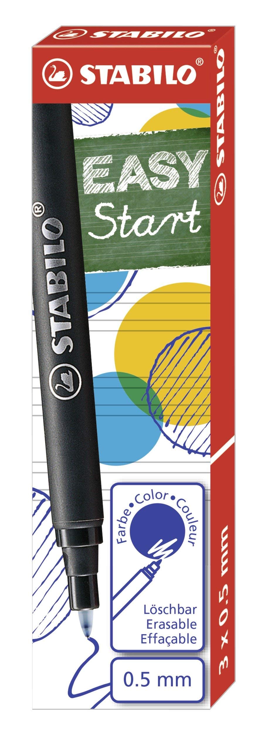STABILO EASYoriginal Cartridge Rollerball Blue Pack of 3 Medium 0.5mm
