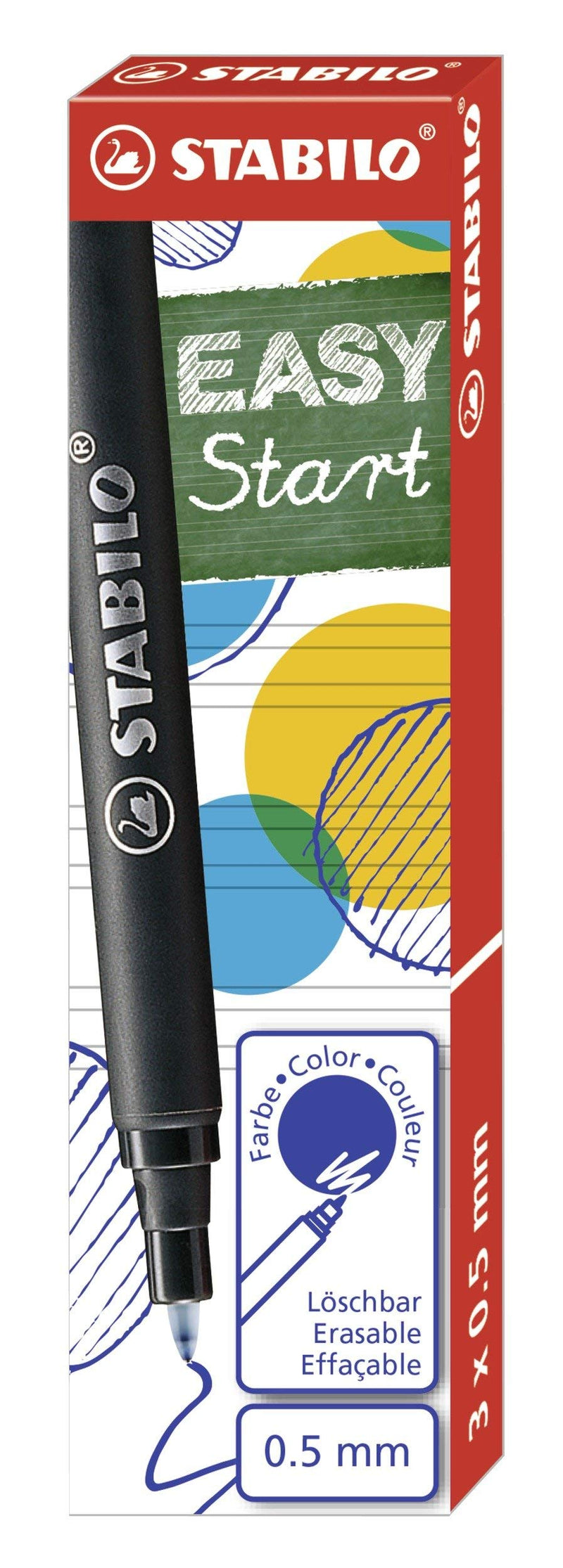 STABILO EASYoriginal Cartridge Rollerball Blue Pack of 3 Medium 0.5mm