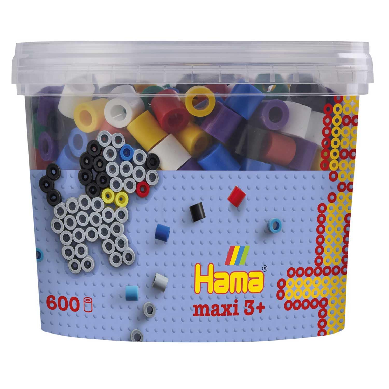 Hama 10.8570 600 Maxi Beads in Tub Solid Mix